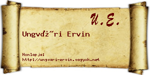 Ungvári Ervin névjegykártya