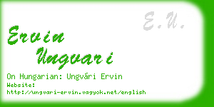 ervin ungvari business card